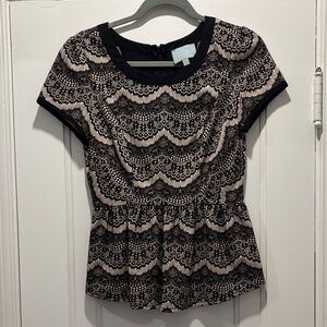 Skies Are Blue Lace Peplum Top